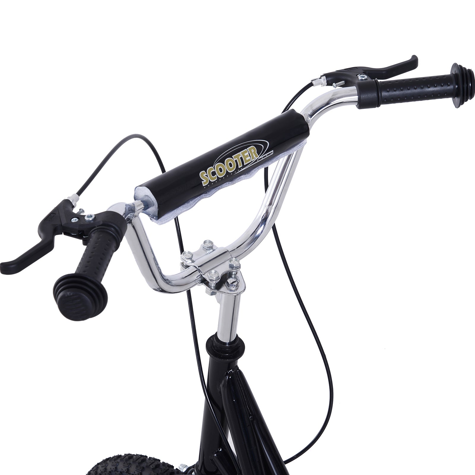 HOMCOM Stunt Scooter, Kids Scooter with 16" Big Wheels, Adjustable Height, Dual Brakes, for Ages 5+ Years, Black