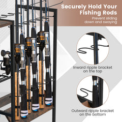 Fishing Rod Holder with Lockable Universal Wheels