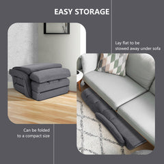 Adjustable Folding Floor Lazy Chair with Pillow-Grey