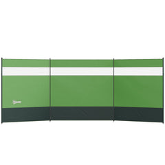 Outsunny Camping Windbreaker with Clear Windows and Steel Poles, for Beach Caravan Campervan, 440 x 140cm, Army Green