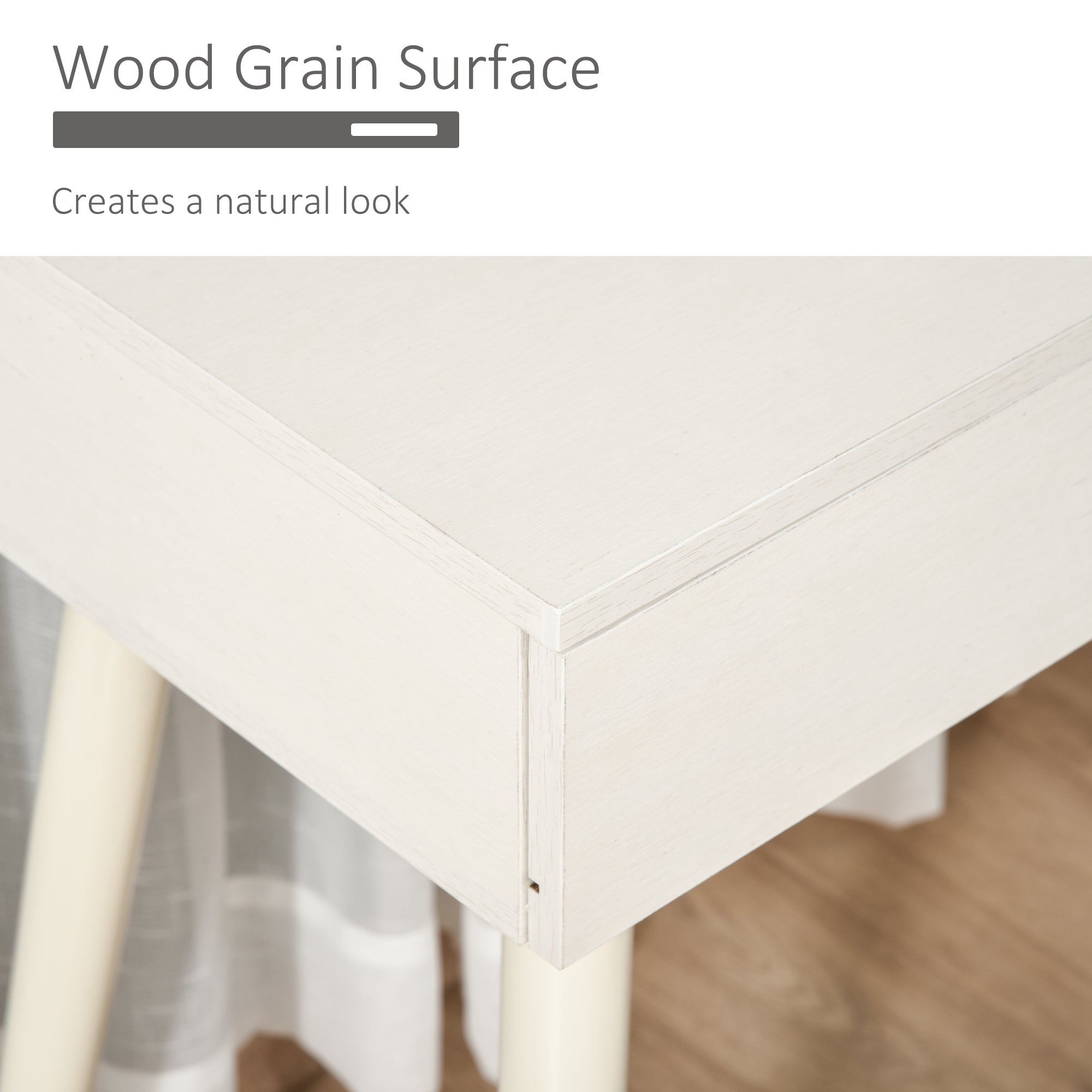 HOMCOM Dressing Table with Mirror and Stool, Vanity Makeup Desk Set with 2 Drawers, Cushioned Stool and Make-up Organiser for Bedroom and Dressing Room, 80 x 40 x 123 cm, White