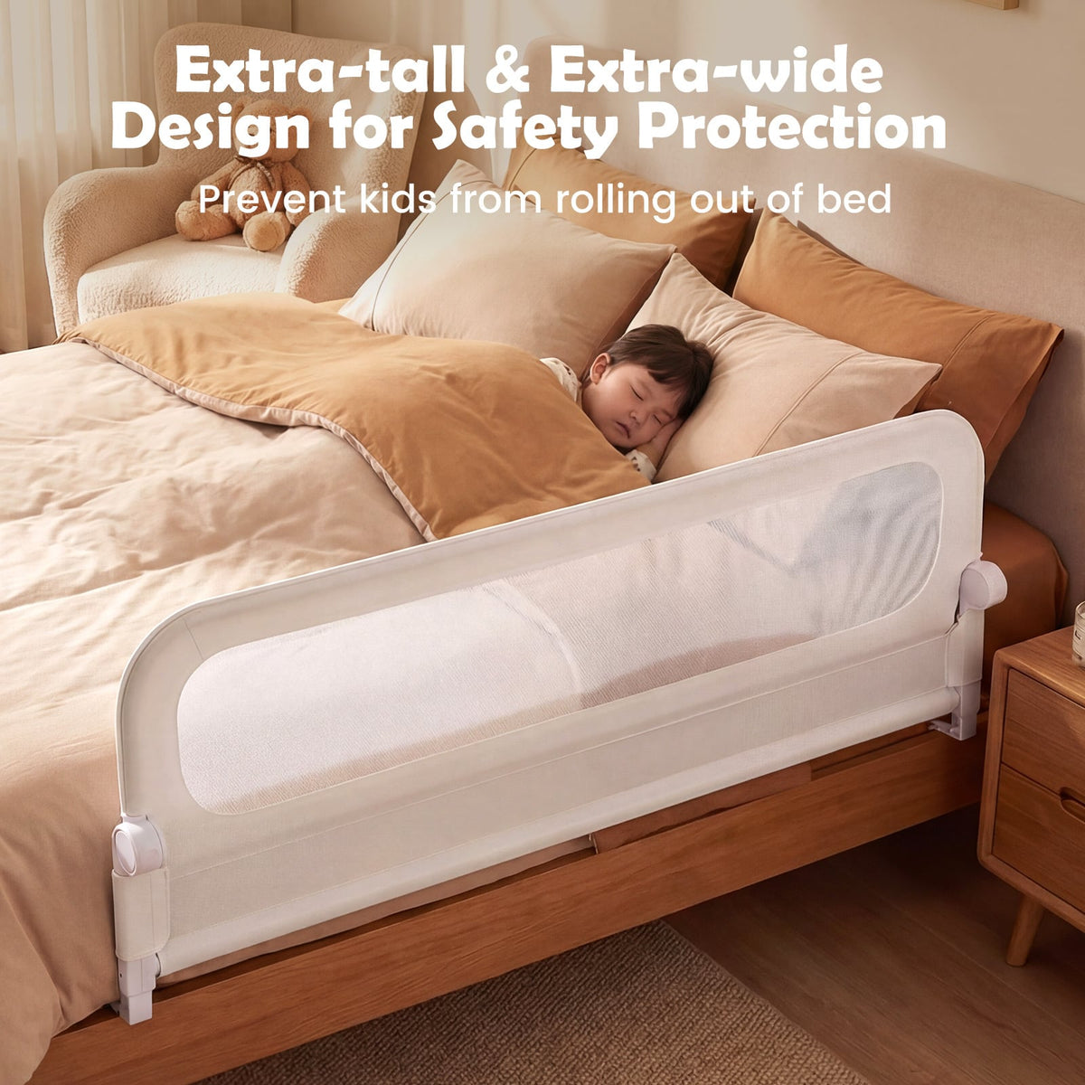 Foldable Bed Rail in White, image 6