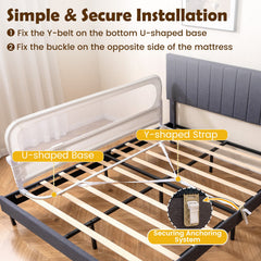 Foldable Bed Rail in White, image 7