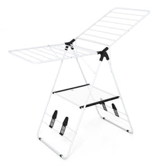 Foldable Gullwing Clothes Drying Rack with 142 cm Adjustable Wings
