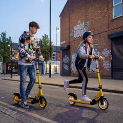 Foldable Kick Scooter with 2 Light-up Wheels and Rear Brake-Yellow