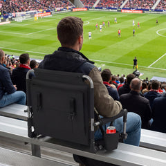 Foldable Stadium Seat Set of 2 with Back Support and Padded Cushions-Red