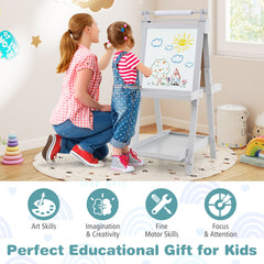 3-in-1 Double-sided Art Easel Foldable Easel for Kids-Grey