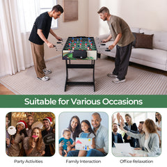 Foldable Foosball Table Game Set with 26 Players and Anti-slip Grips-Green