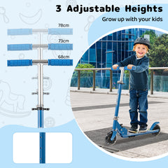 Foldable Kids Scooter Adjustable with Lighted Wheels and Kickstand-Blue