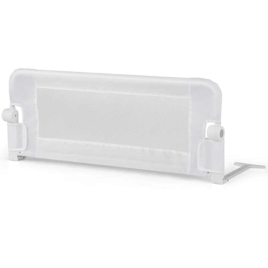 Foldable Toddler Bed Rail with Removable Oxford Cover-White