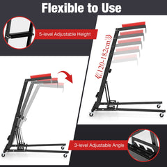 Adjustable height and angle features of the automotive engine creeper