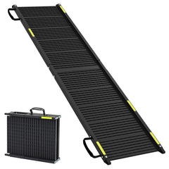 Folding Dog Ramp for Car 64.5"L x 16"W Portable Pet Ramp with Plastic Non-Slip Surface-Black