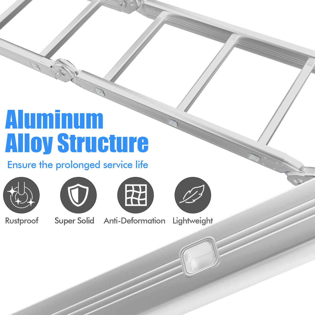 7-in-1 Folding Multi-Purpose Extension Aluminum Ladder