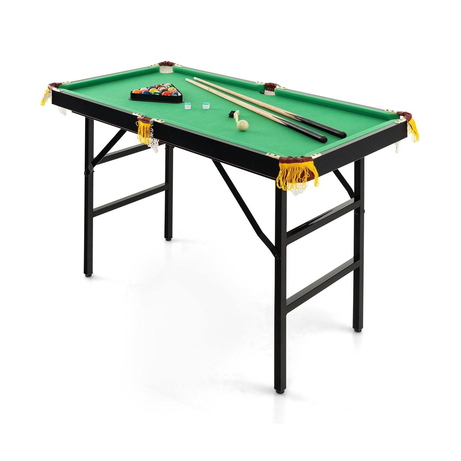 Folding Billiards Table with Accessory Set for Whole Family-Green