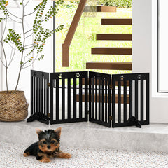 4 Panels Folding Pet Gate-Brown