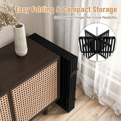 4 Panels Folding Pet Gate-Brown