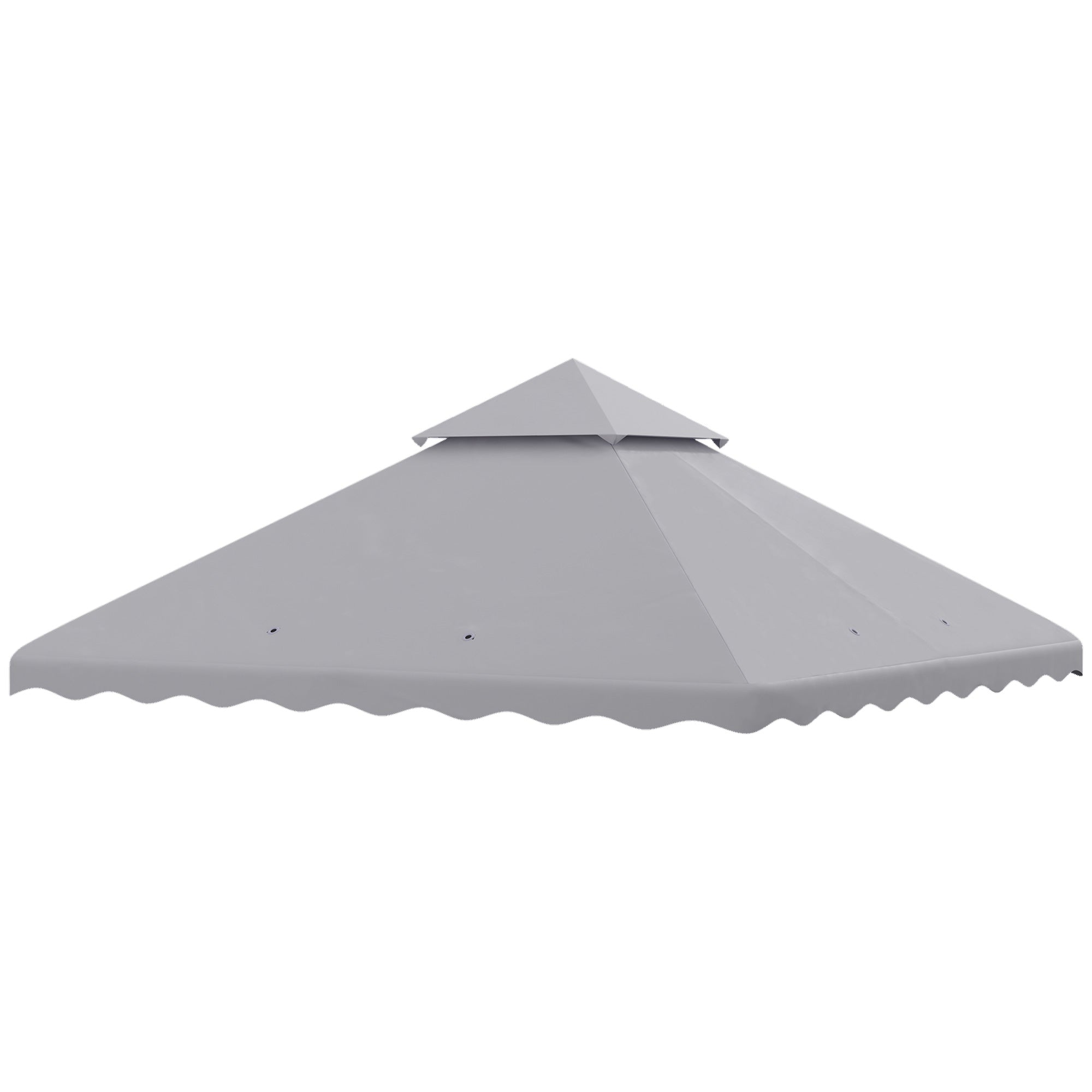 Outsunny 3 x 3 m Gazebo Canopy Replacement Covers, 2 - Tier Gazebo Roof Replacement TOP COVER ONLY, Light Grey