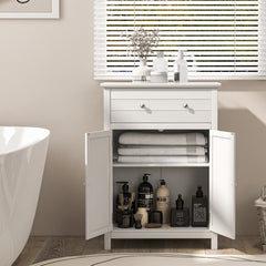 Storage Cabinet with Large Drawer and Adjustable Shelf