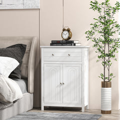 Storage Cabinet with Large Drawer and Adjustable Shelf