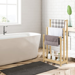 Freestanding Wood Towel Rack in Natural