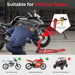 Front Wheel Motorcycle Stand with Stable Universal Design for Dirt Bike-Red