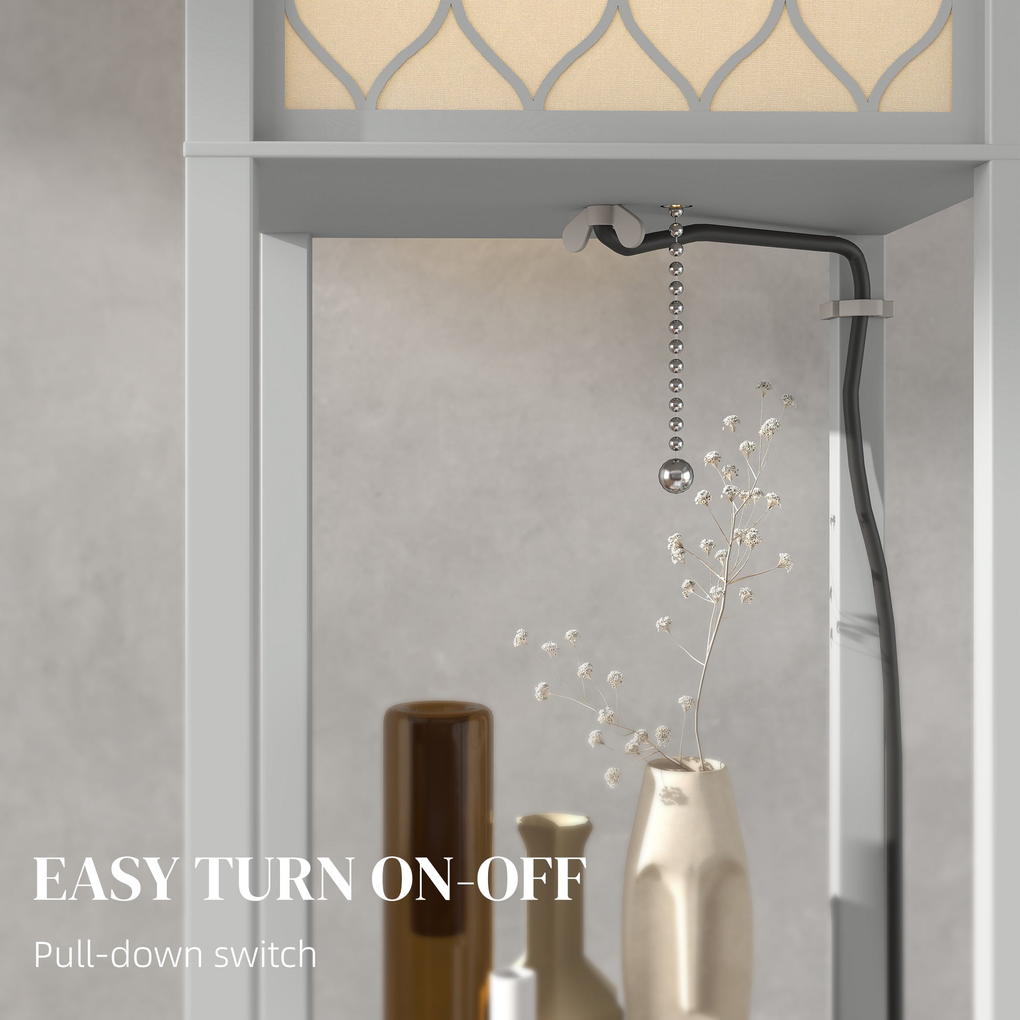 HOMCOM Three-Shelf Standing Lamp - Grey/White