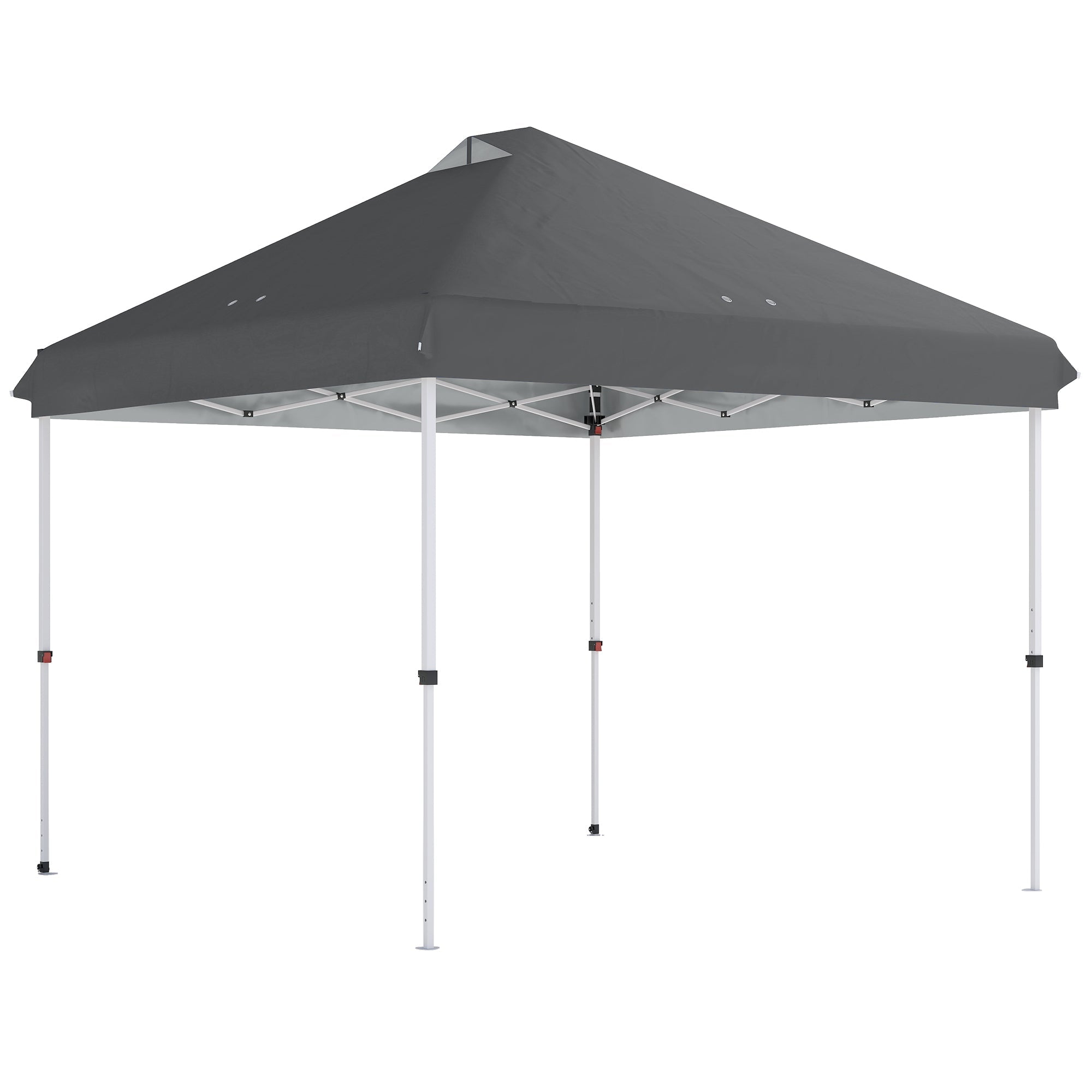 Outsunny 3 x 3 m Pop Up Gazebo with Wheels, UPF50+ One-Touch Outdoor Garden Party Tent Marquee Wedding Awning Canopy, Dark Grey