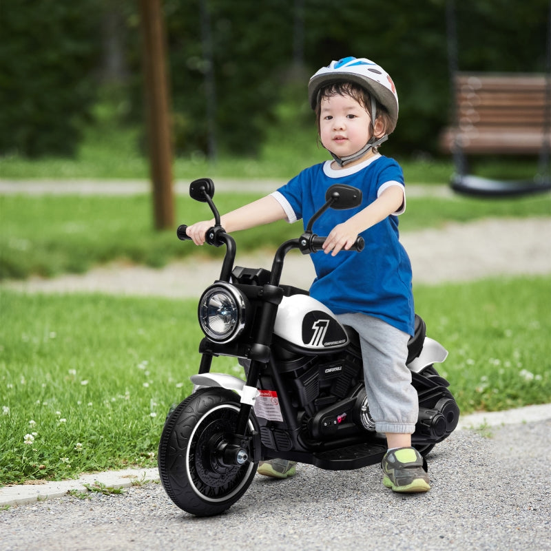 HOMCOM 6v Electric Motorbike with Training Wheels, One-Button Start