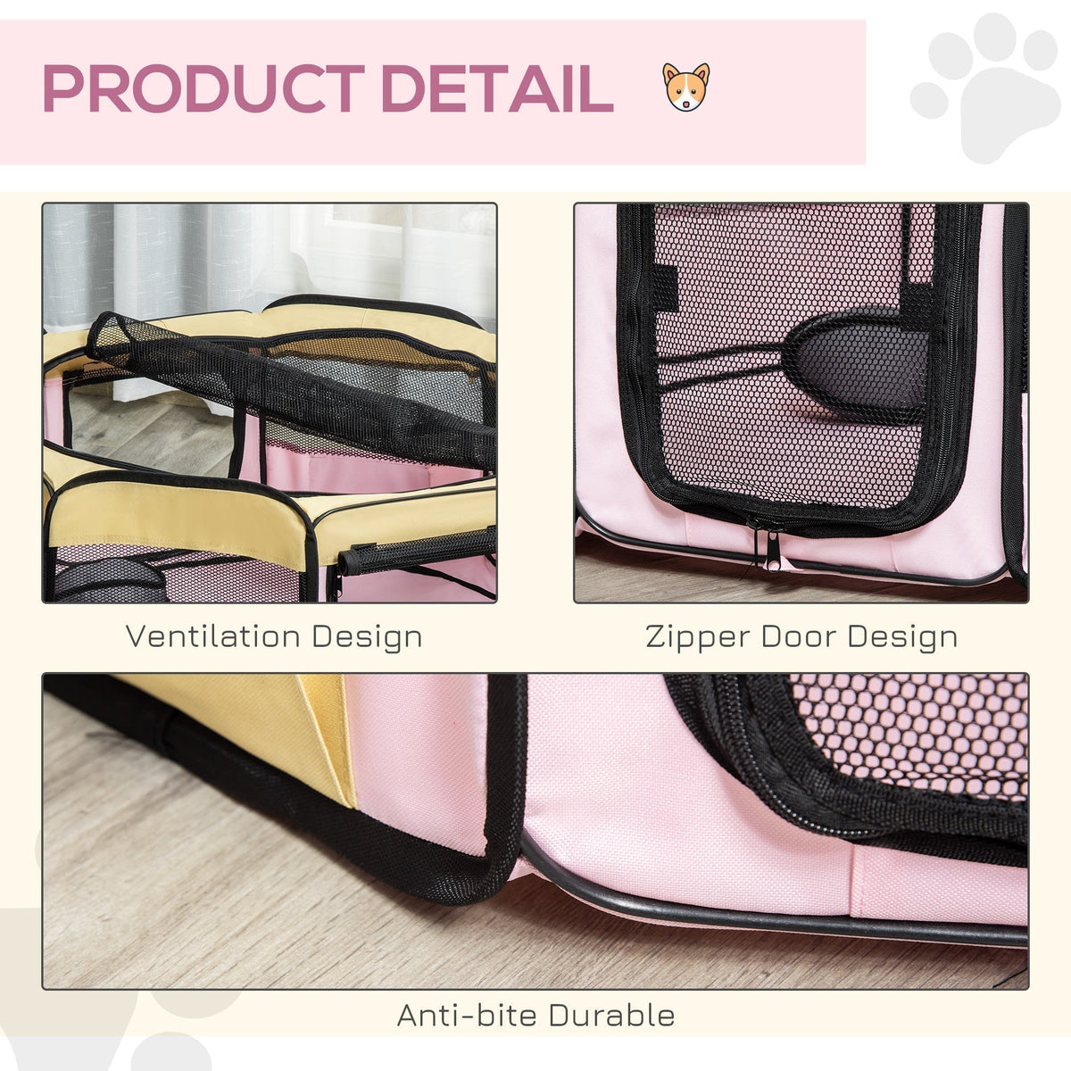 PawHut Fabric Pet Whelping Box