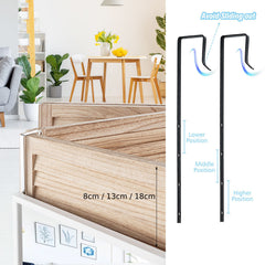 Full Length Wall-Mounted Mirror with Height Adjusting Hooks-White
