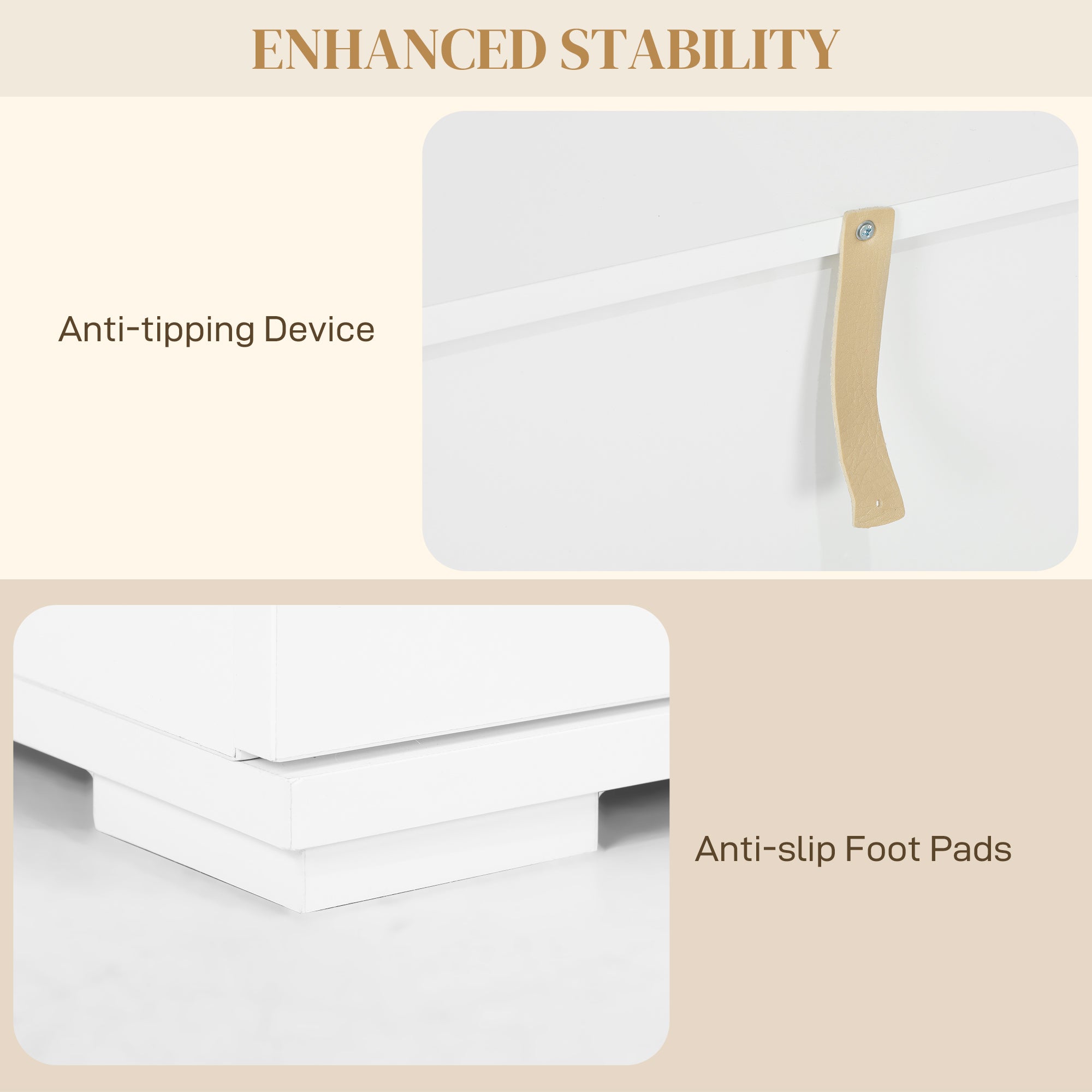 HOMCOM LED Light Sideboard - High Gloss White