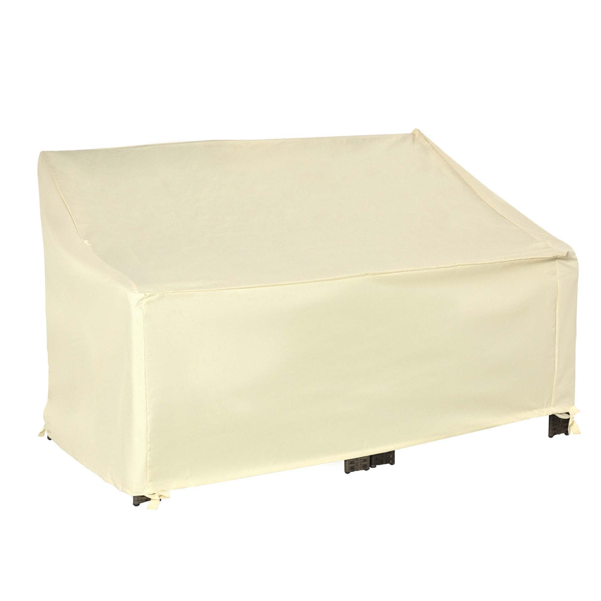 Outsunny 600D Oxford Cloth Furniture Cover, 2 Seater Sofa Protector for Garden Patio, Outdoor, Waterproof, Beige, 140L x 84W x 56/94H cm