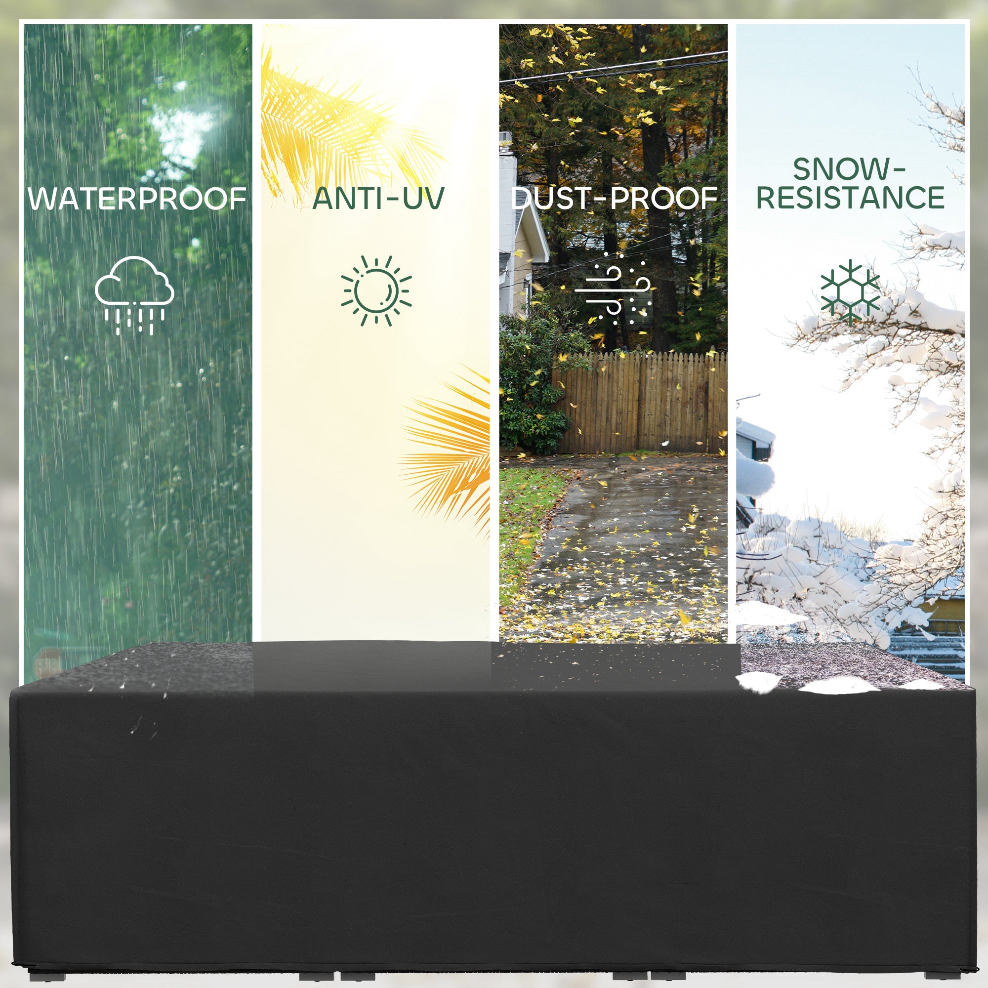 Outsunny 155 x 222cm Waterproof Furniture Cover - Black