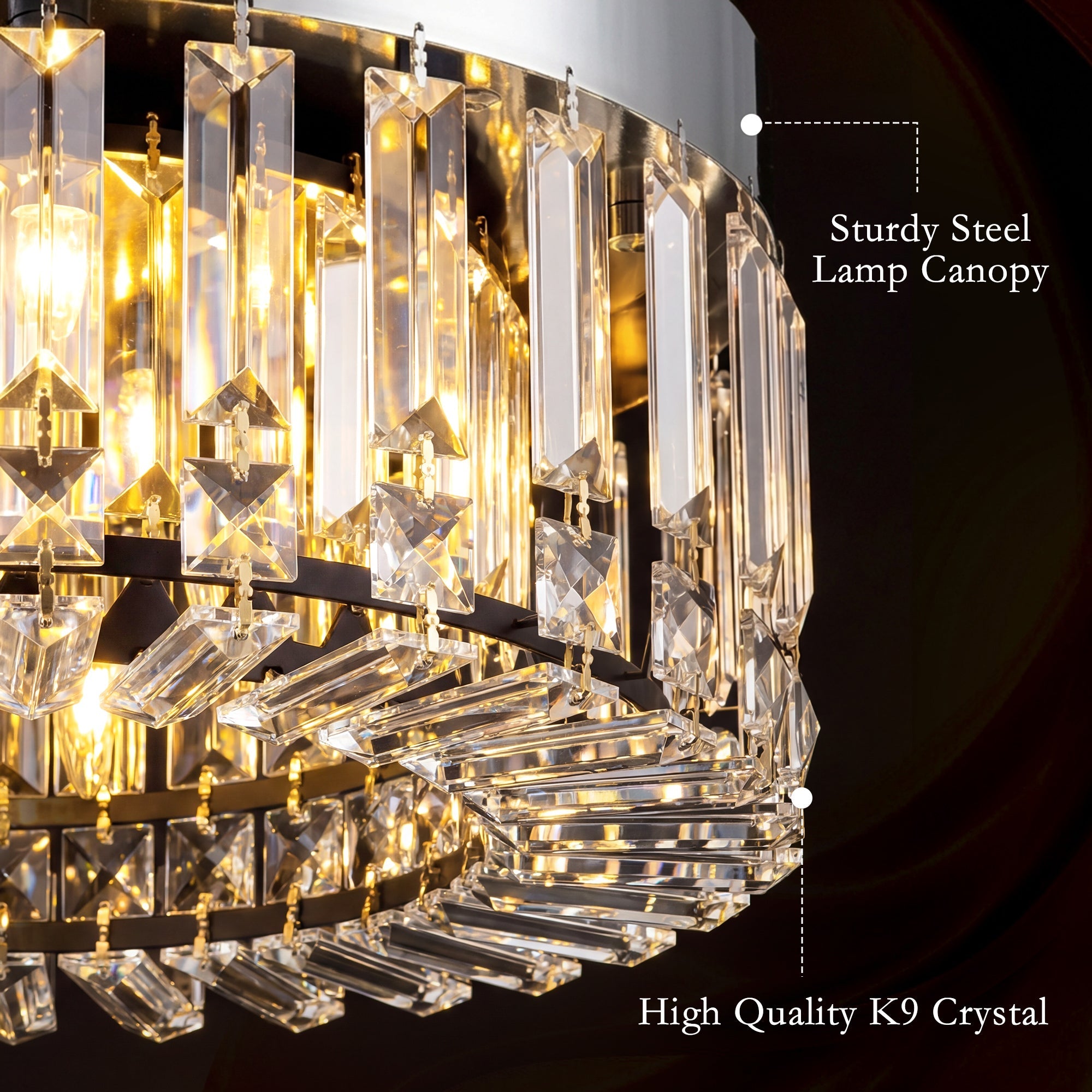 HOMCOM Crystal Chandeliers with 160 Crystal Pendants, 6-Light Ceiling Light for Living Room, Bedroom Dining Room, Silver Tone