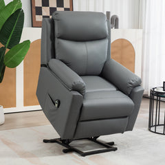 HOMCOM Faux Leather 70  Electric Riser Recliner Chair, Charcoal Grey