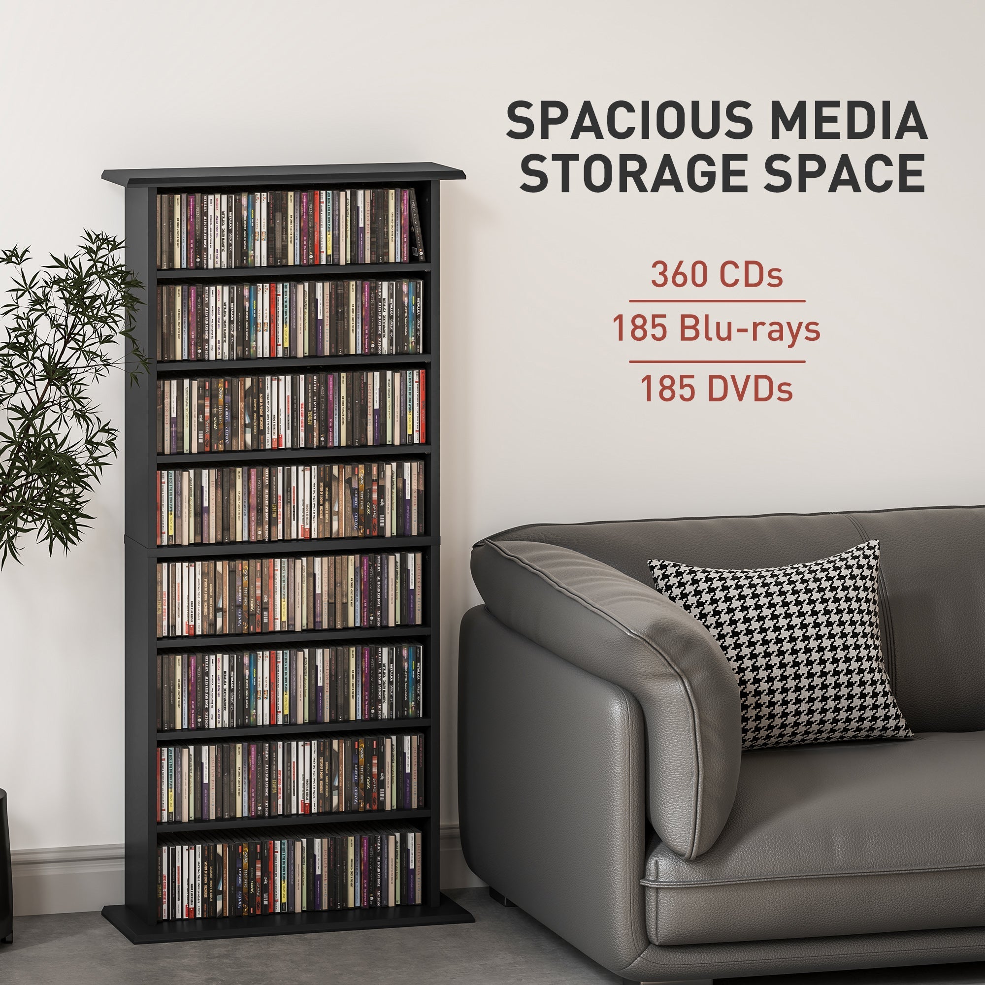 HOMCOM 360 CD Storage Unit - Black