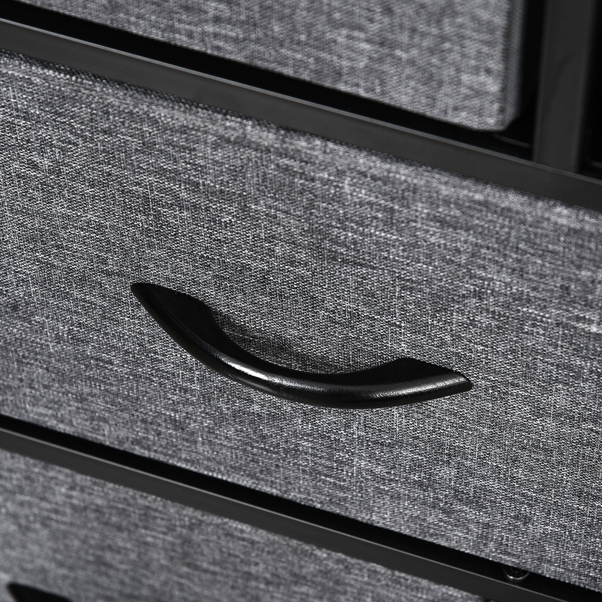 HOMCOM Chest of Drawers with 8 Foldable Drawers, 3-Tier Fabric Bedroom Dresser, Clothes Storage Unit for Bedroom Living Room, Dark Grey