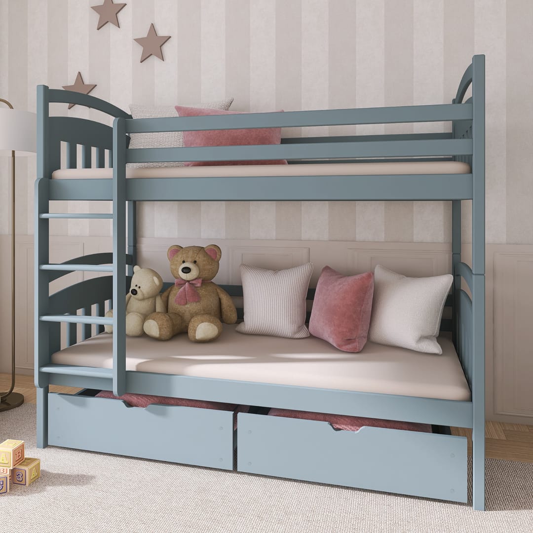Wooden Bunk Bed Gabi with Storage