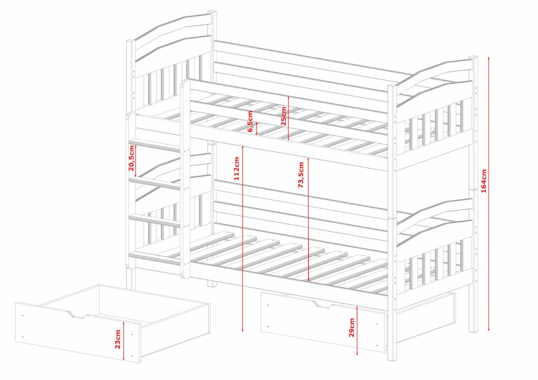 Wooden Bunk Bed Gabi with Storage - product image 17