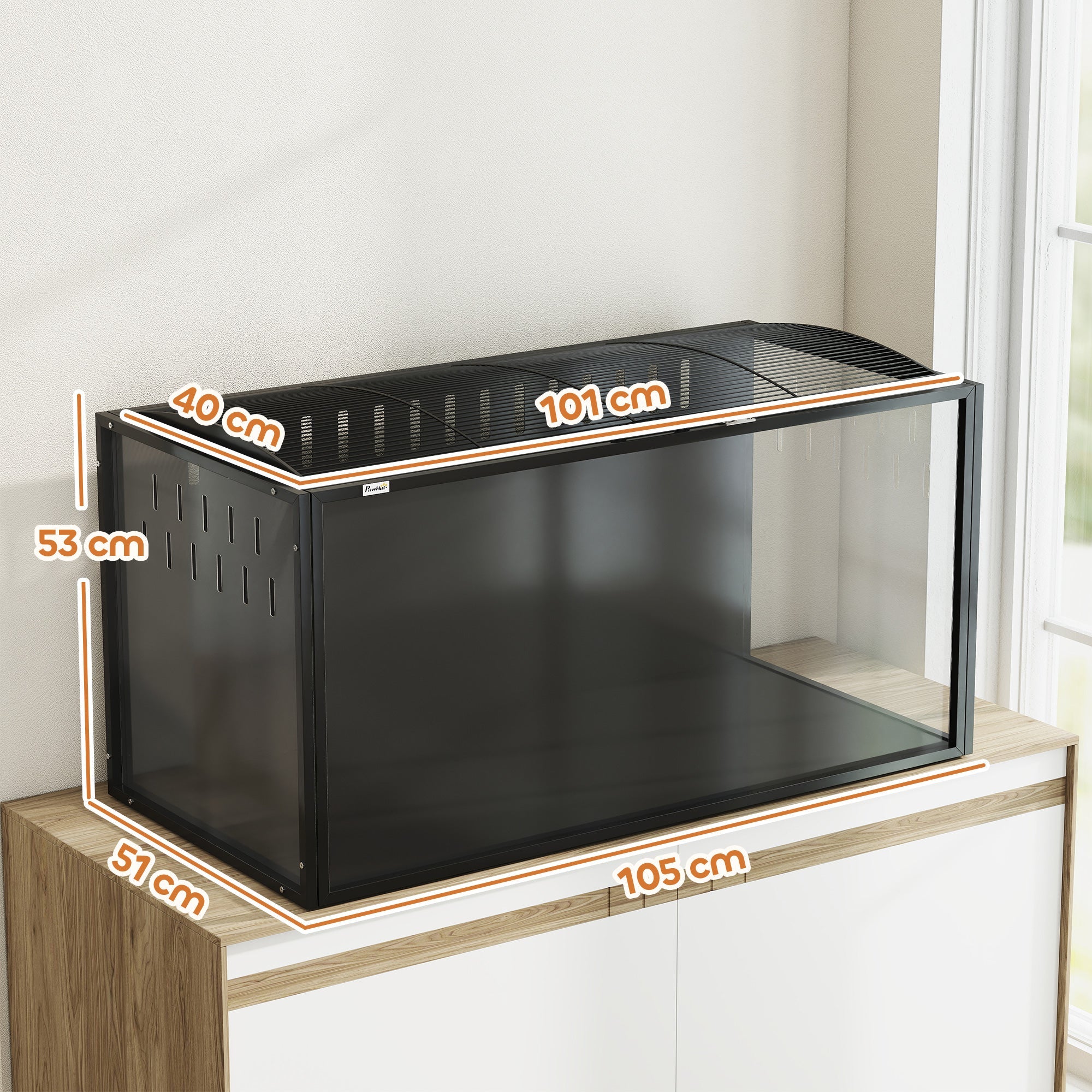 PawHut Hamster Cage Steel Chewproof with Openable Top, Deep Burrow for Dwarf Syrian Hamster, Gerbil, Rats, 105 x 51 x 53 cm