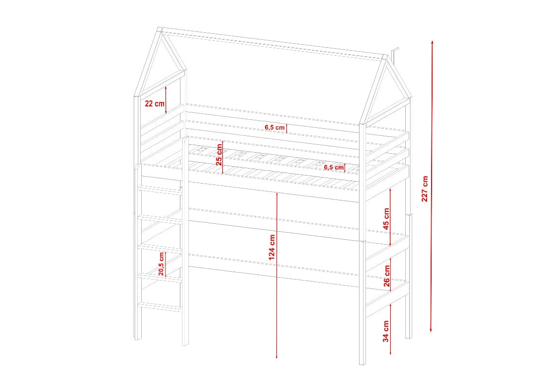 Wooden Gloria Loft Bed