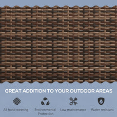 Outsunny All Weather Wicker Garden Loveseat, 2 Seater Poly Rattan Garden Bench, Outdoor Seating Bench Brown