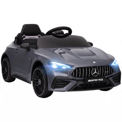 AIYAPLAY Licensed Mercedes AMG Kids Electric Car, 12V Ride On Car with Dual Motors, Remote Control for 3-6 Years, Grey