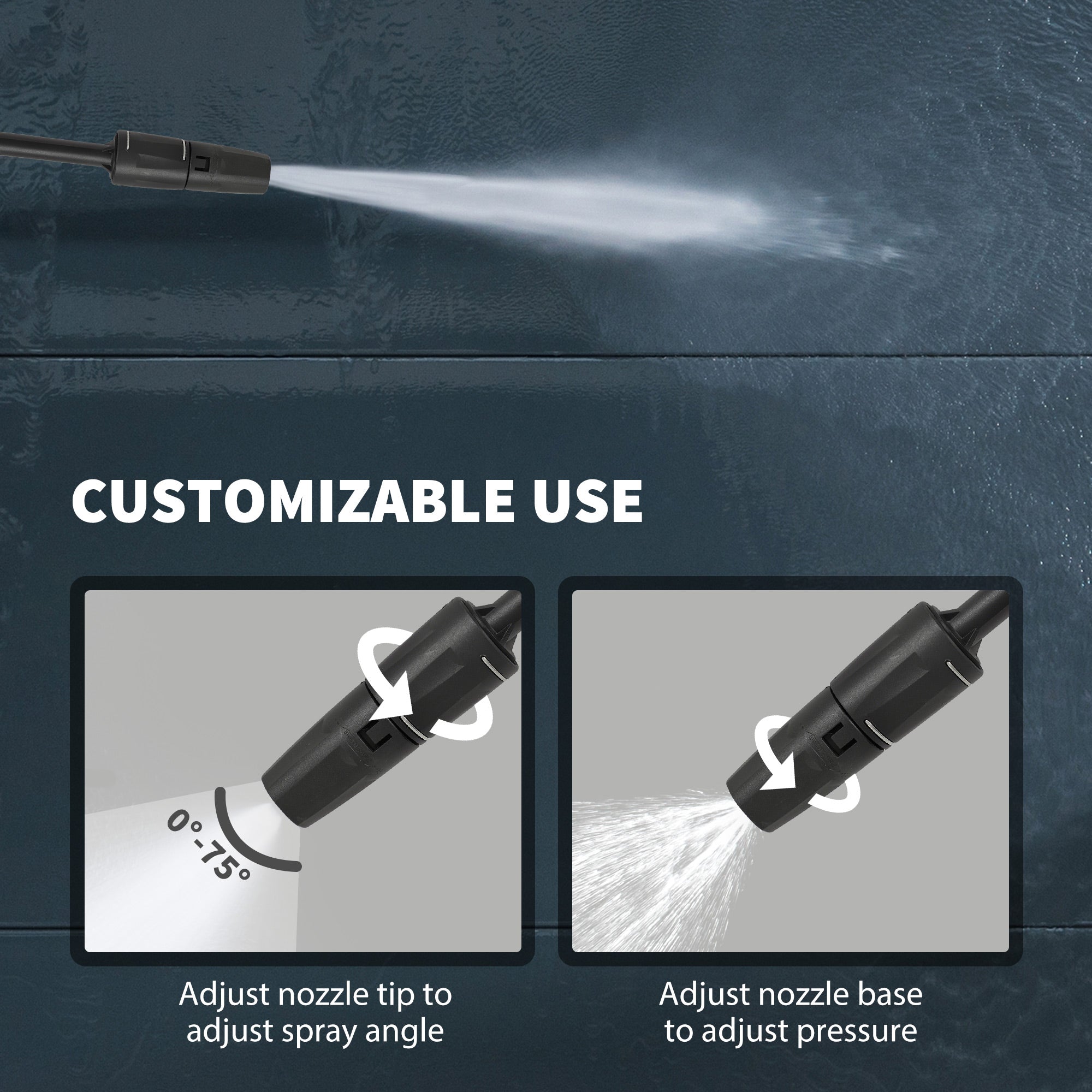 Outsunny 2200W HighÂ PressureÂ Washer, 170 Bar Pressure, 420 L/h Flow, Portable Electric Power Washer Jet Wash Cleaner with Adjustable Nozzle 6M Hose and Hose Reel for Home Patio Car Driveway