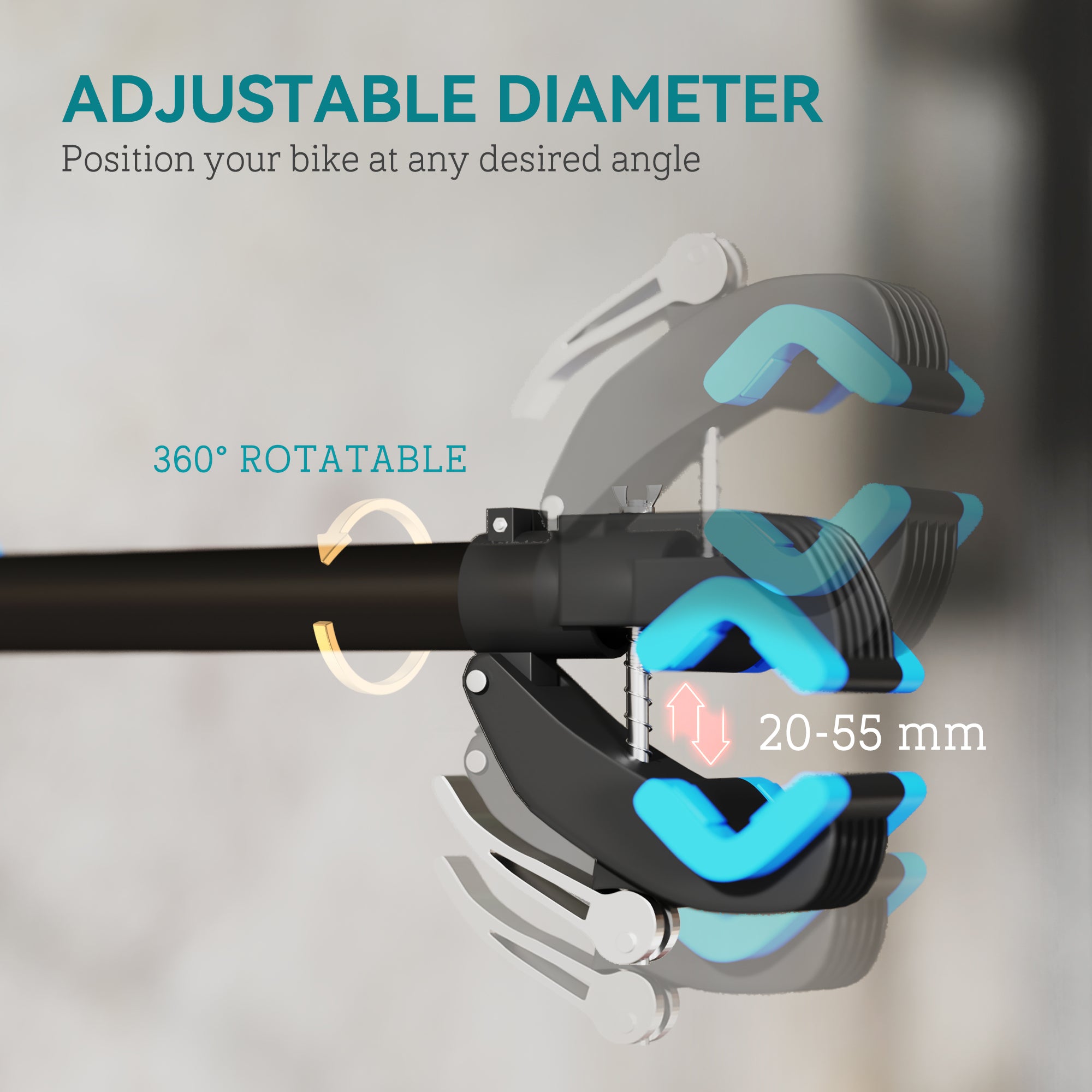 HOMCOM Bike Repair Stand, with Adjustable Clamp, Black