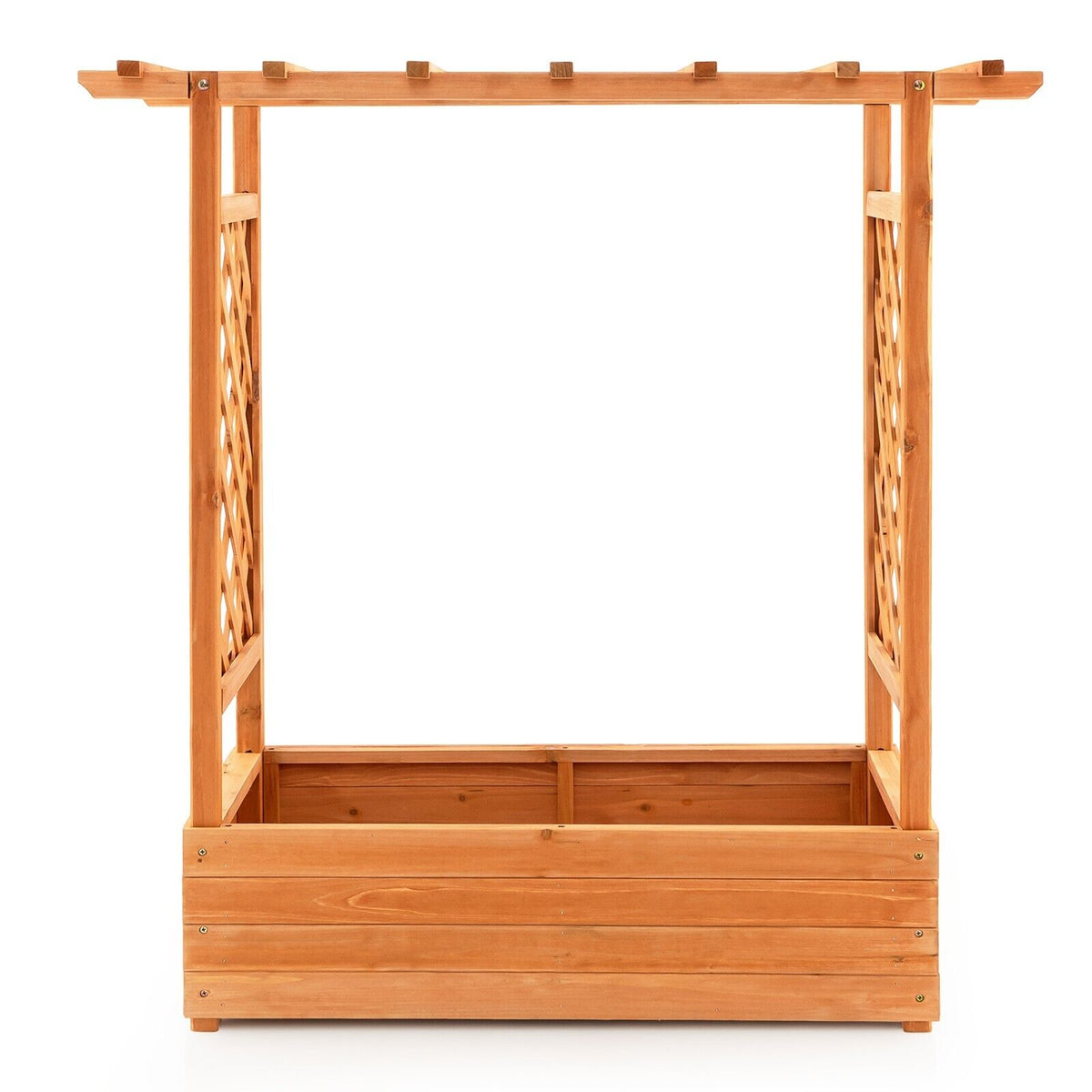 Raised Garden Bed with Arch Trellis-Orange