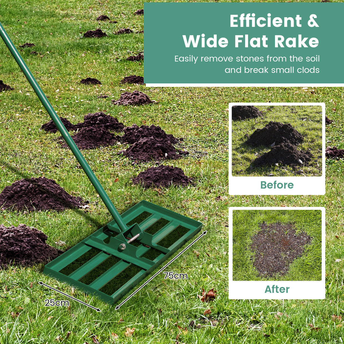 75/91/106 x 25cm Lawn Leveling Rak with Ergonomic Handle-75 x 25 cm