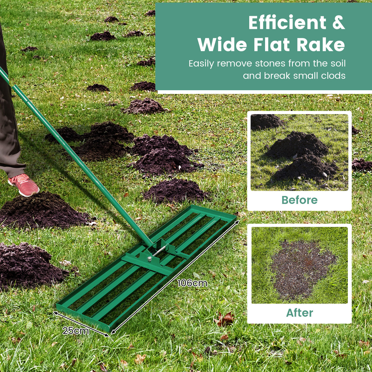 75/91/106 x 25cm Lawn Leveling Rak with Ergonomic Handle-106 x 25 cm