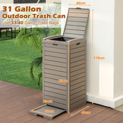 117.5 L Gallon Large Trash Bin in Coffee, image 4