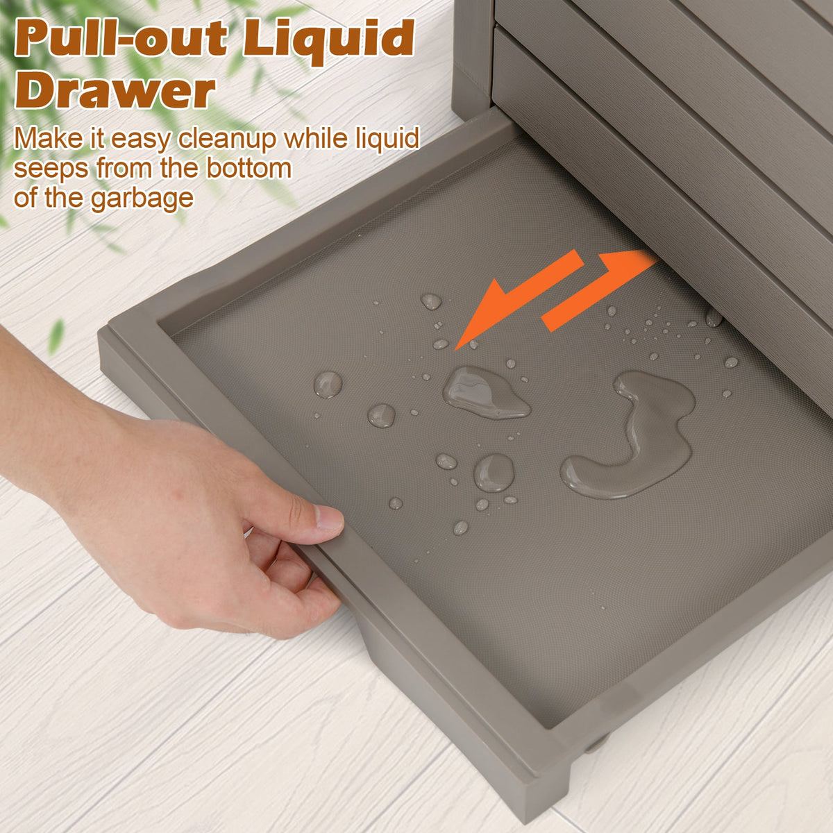 117.5 L Gallon Large Trash Bin in Coffee, image 6